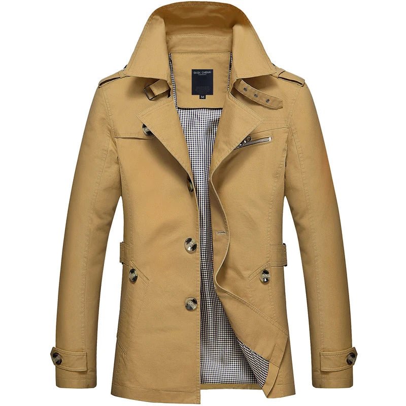 2024 Men Spring Business Solid Color Cotton Lapel Jacket Men Autumn Comfortable Outdoors Casual Fashion Windproof Jacket Male - OnlineshopLand