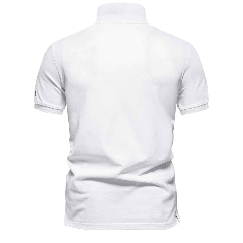 2024 New Summer 100% Cotton Polo Shirt for Men Brand Quality Embroidery Short Sleeve Mens Polos - OnlineshopLand