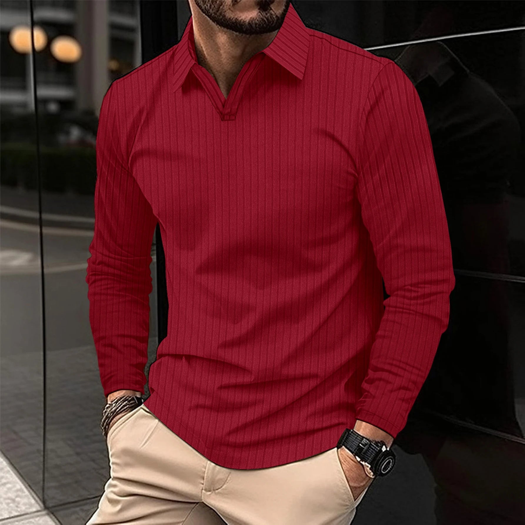 2024 New summer high quality trend striped polo shirt Men's casual golf sleeve polo shirt. - OnlineshopLand