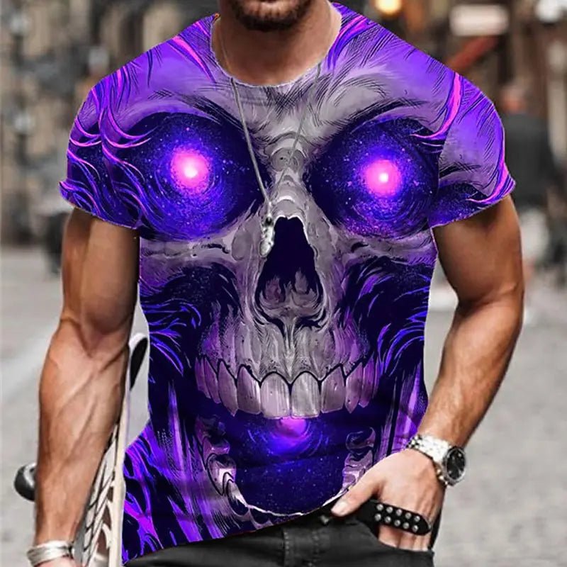 2024 Vintage Skull Graphic Printed T Shirts Fashion Men's Tops Clothing Quick Drying Fitness Sports T-Shirt Plus Size Street Tee - OnlineshopLand