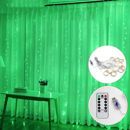 3M LED Curtain Garland Fairy String Lights Christmas Holiday Party Wedding Decoration USB Remote 8 Modes Waterfall Lighting - OnlineshopLand
