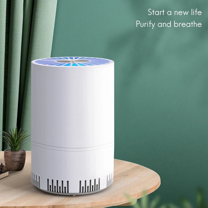 Air Purifier Home Auto Smoke Detector Hepa Filter Car Air Purifier USB Cable Low Noise With Night Light Desktop - OnlineshopLand