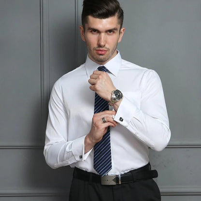 CrispElegance Men's Formal Business Shirt" - OnlineshopLand