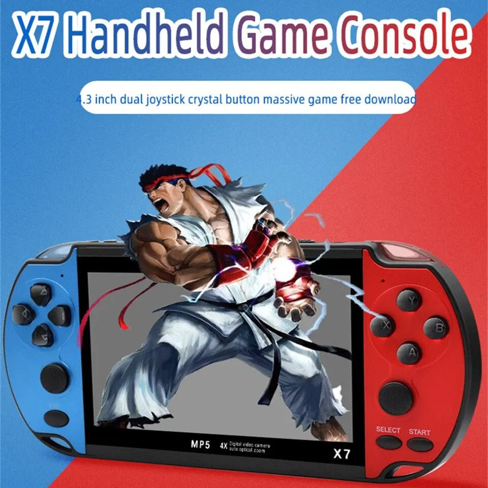 GAMINJA X7 Handheld Game Console 4.3inch TFT HD Screen Portable Retro Game Player Built-in 10000 Games For GBC GBA NES GBC - OnlineshopLand