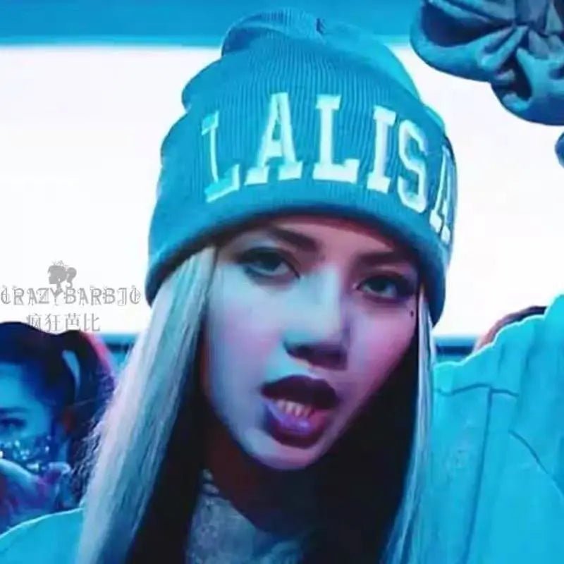 LISA LALISA Knitted Collection Wool Hat Fashion Embroidery Couple Hat Letter Beanie Cap Cute Casual Hat Men Women Accessories - OnlineshopLand