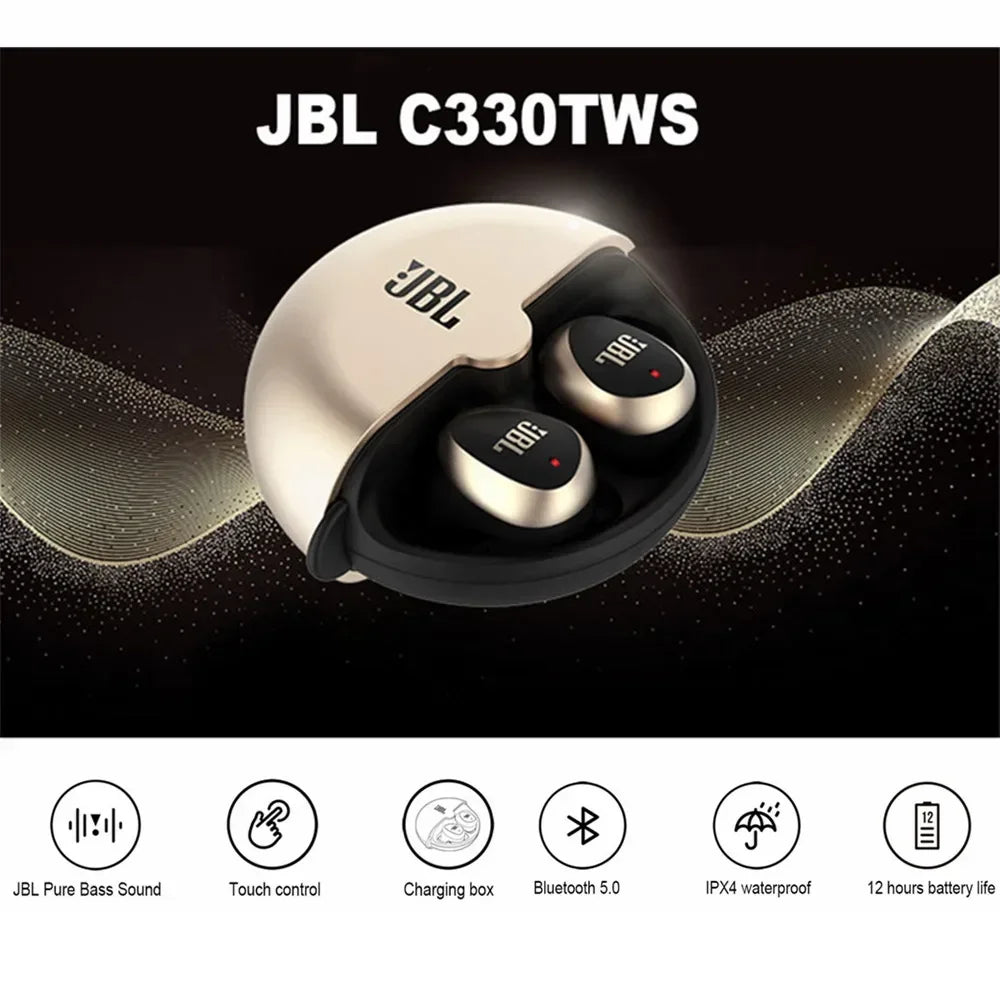Original JBL C330 TWS Bluetooth Sports Earphones True Wireless Stereo Earbuds Bass Sound Headphones with Mic Charging Case - OnlineshopLand
