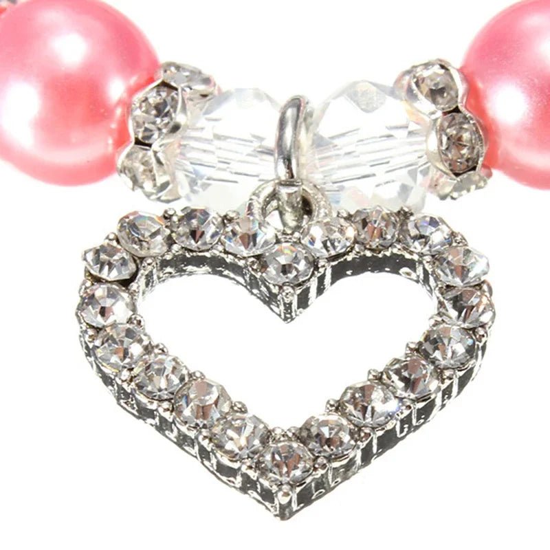 Puppy Dog Cat Pearl Necklace Pet Accessories Love Diamond - OnlineshopLand