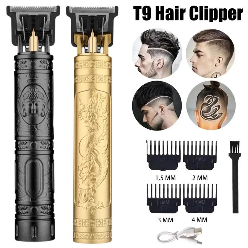 T9 Hair Clippers for Men Vintage Hair Cutting Machine Beard Trimmer Kits Body Hair Shaving Barber Beard Trimmer Electric Shaver - OnlineshopLand