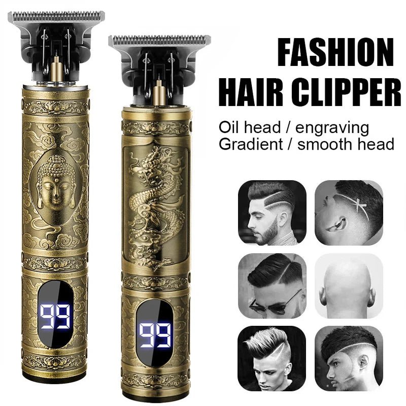 T9 Hair Clippers for Men Vintage Hair Cutting Machine Beard Trimmer Kits Body Hair Shaving Barber Beard Trimmer Electric Shaver - OnlineshopLand