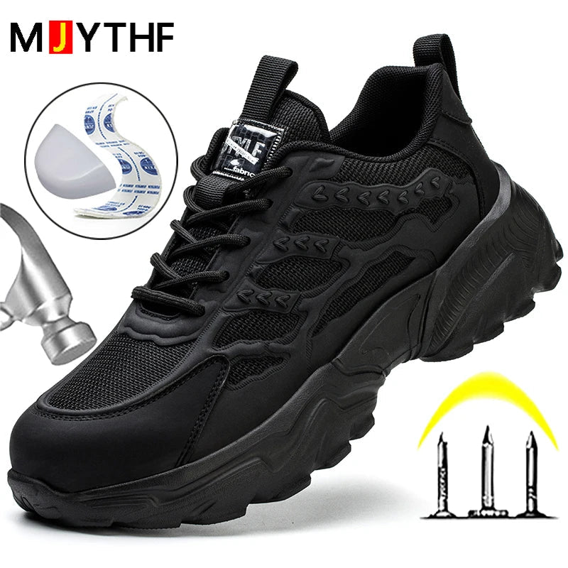 White Safety Shoes Men Steel Toe Sneakers - OnlineshopLand