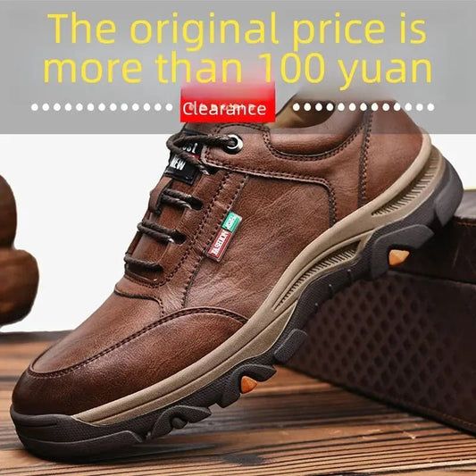 Winter Fleece-lined Men's Cotton Shoes Outdoor Climbing Shoes Waterproof Anti-slip Wear-resistant Hiking Casual Sports - OnlineshopLand