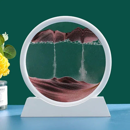 3D Sandscape Moving Sand Art Picture Round Glass Deep Sea Hourglass Quicksand Craft Flowing Sand Painting Office Home Decor Gift - OnlineshopLand