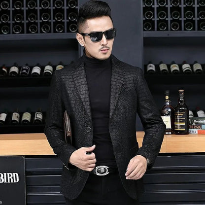 Autumn Business Men Sheepskin Genuine Leather Blazer Jacket - OnlineshopLand