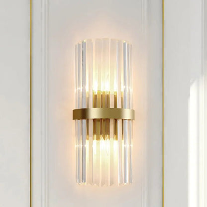 Contemporary Crystal Glow: Elegant Rod Wall Lamp for Bedroom, Living Room, or Hallway" - OnlineshopLand