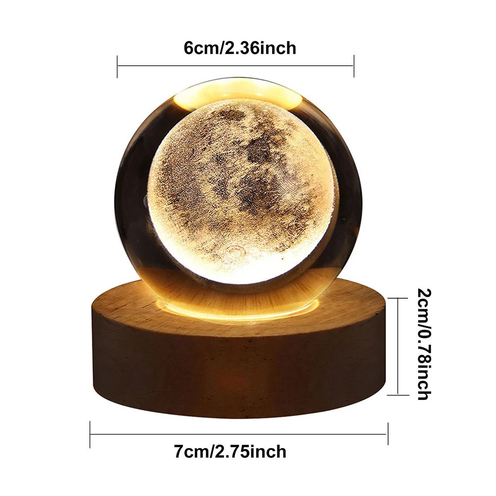 Crystal Ball Night Lights Glowing Planet Galaxy Astronaut 3D Moon Table Lamp USB Atmosphere Lamp Tabletop Decorations Kid Gifts, lamps - OnlineshopLand
