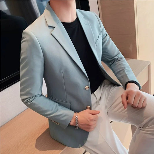 High Quality Solid Single Button Casual Blazer Men's - OnlineshopLand