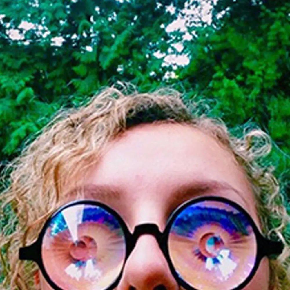 Kaleidoscope Eyewears Women Retro Rave Festival Round Sunglasses Men Nail Holographic Mosaic Prism Sun Glasses Party Cosplay - OnlineshopLand