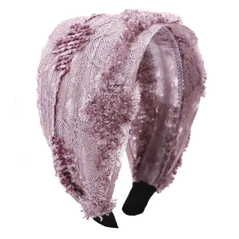 Retro Wide Lace Embroidered Women Headband Sequins Bezel Hair Hoop Female Turban Hairband Head Wrap Bandana - OnlineshopLand