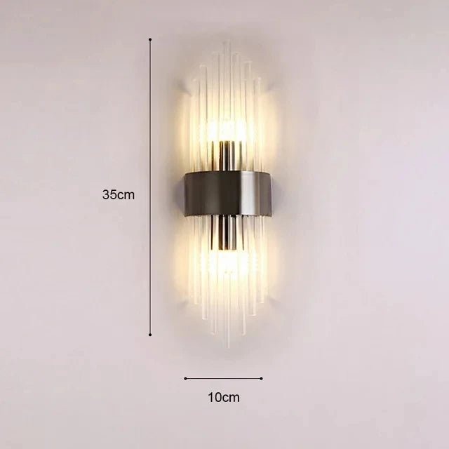 Unique Glass Rod Wall Lamp, Modern Glass Rod Wall Sconce Lamp - Contemporary Home Lighting - OnlineshopLand