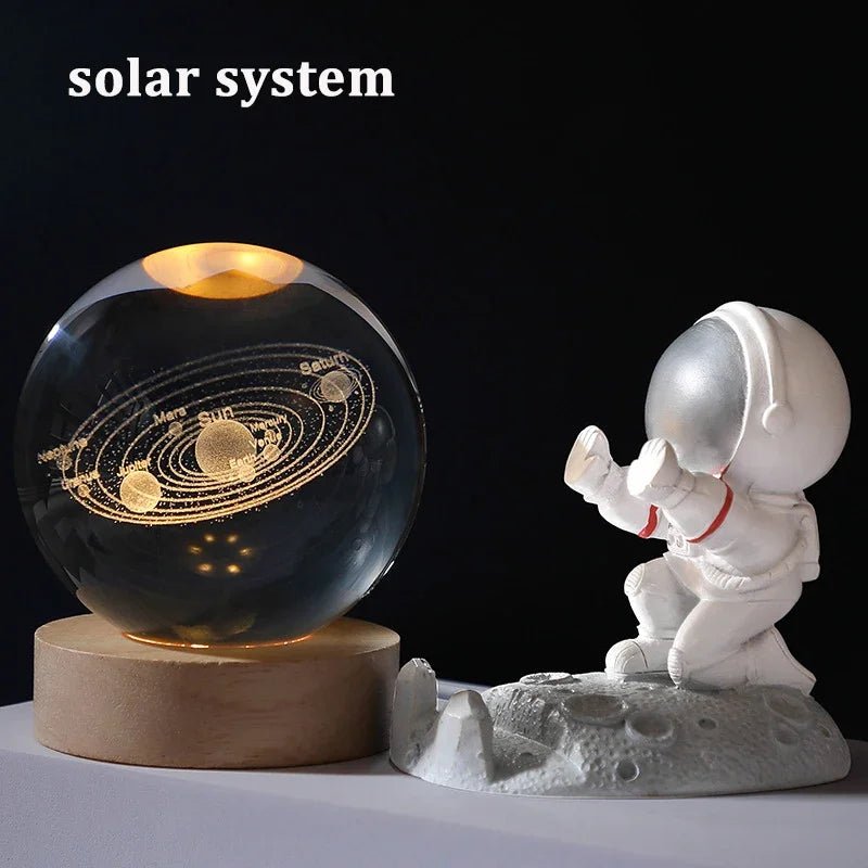 USB LED night light, Galaxy Crystal Ball lamp, 3D planet moon lamp, home decoration - OnlineshopLand